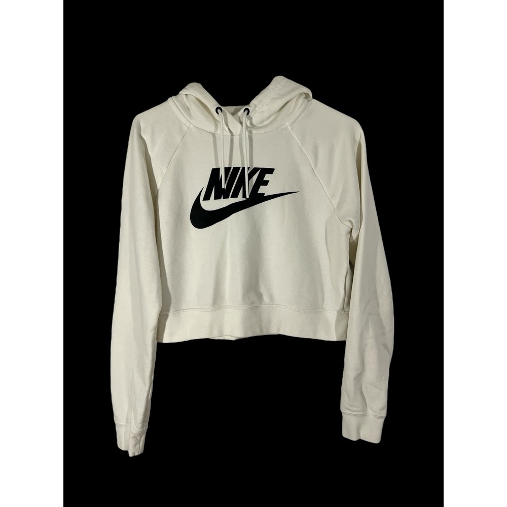 Nike Crop Top Womens Top Long Sleeve Pullover white Size SMALL